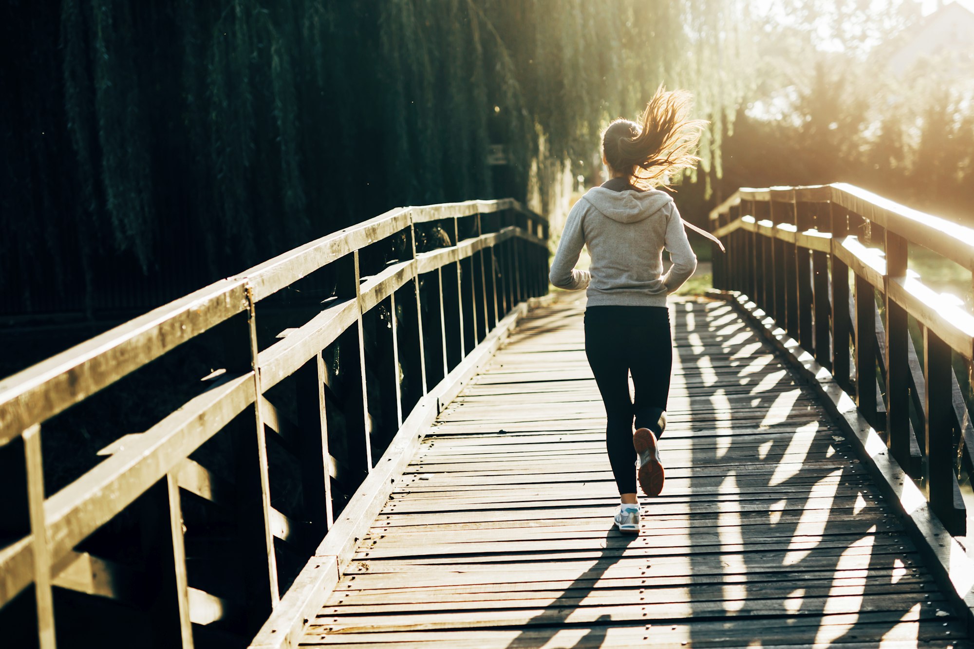 Female jogger exercising outdoors